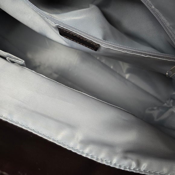 Beijo Luxe Metallic Bronze Patent Pleated Satchel Handbag Crossbody Bag Large - Picture 16 of 16